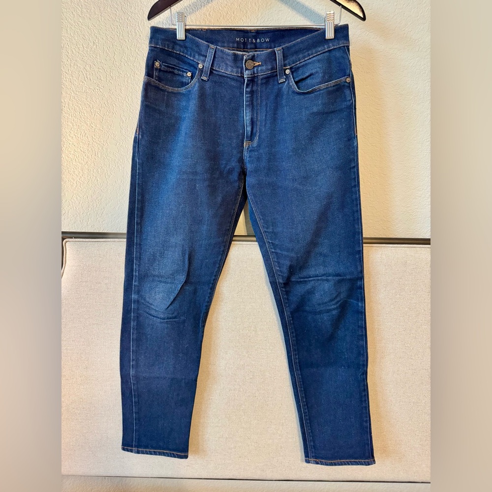 Mott & Bow Men's Skinny Oliver Jean  in Medium Dark Blue